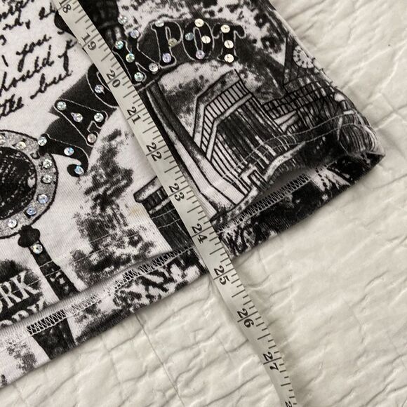 Vintage Take Two Las Vegas Bejeweled Quarter Sleeve Y2K Shirt - Picture 8 of 9